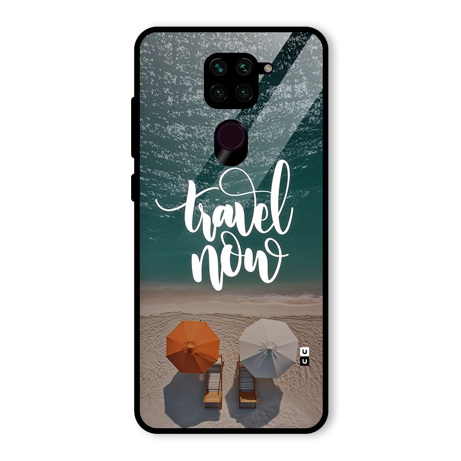 Travel Now Glass Back Case for Redmi Note 9