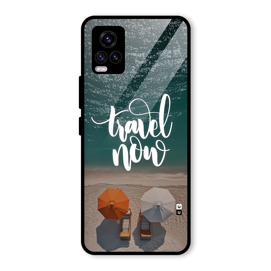 Travel Now Glass Back Case for Vivo V20 2021