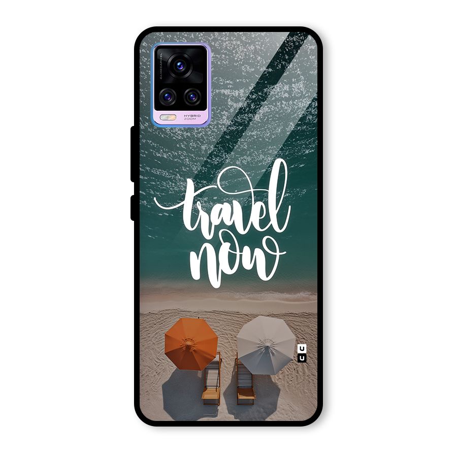Travel Now Glass Back Case for Vivo V20 Pro