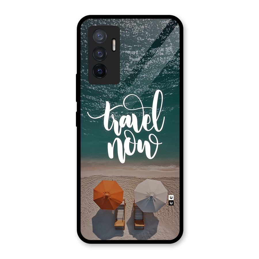 Travel Now Glass Back Case for Vivo V23e