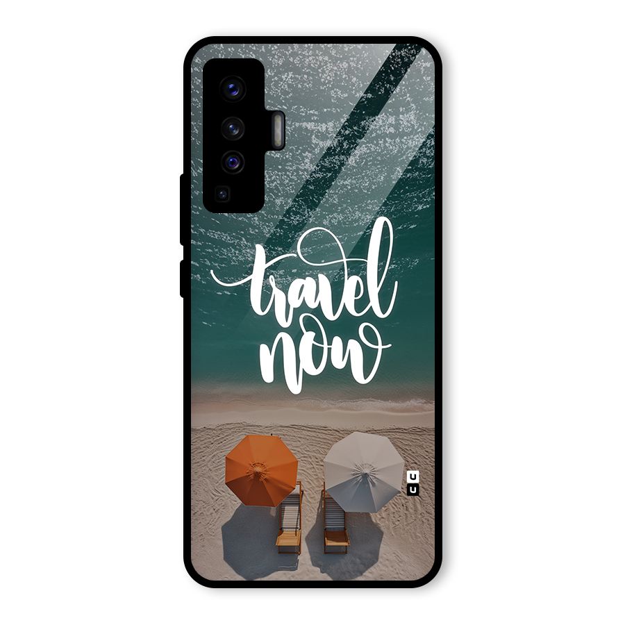 Travel Now Glass Back Case for Vivo X50