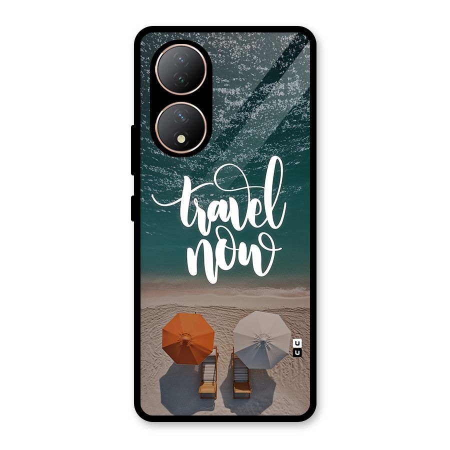 Travel Now Glass Back Case for Vivo Y100
