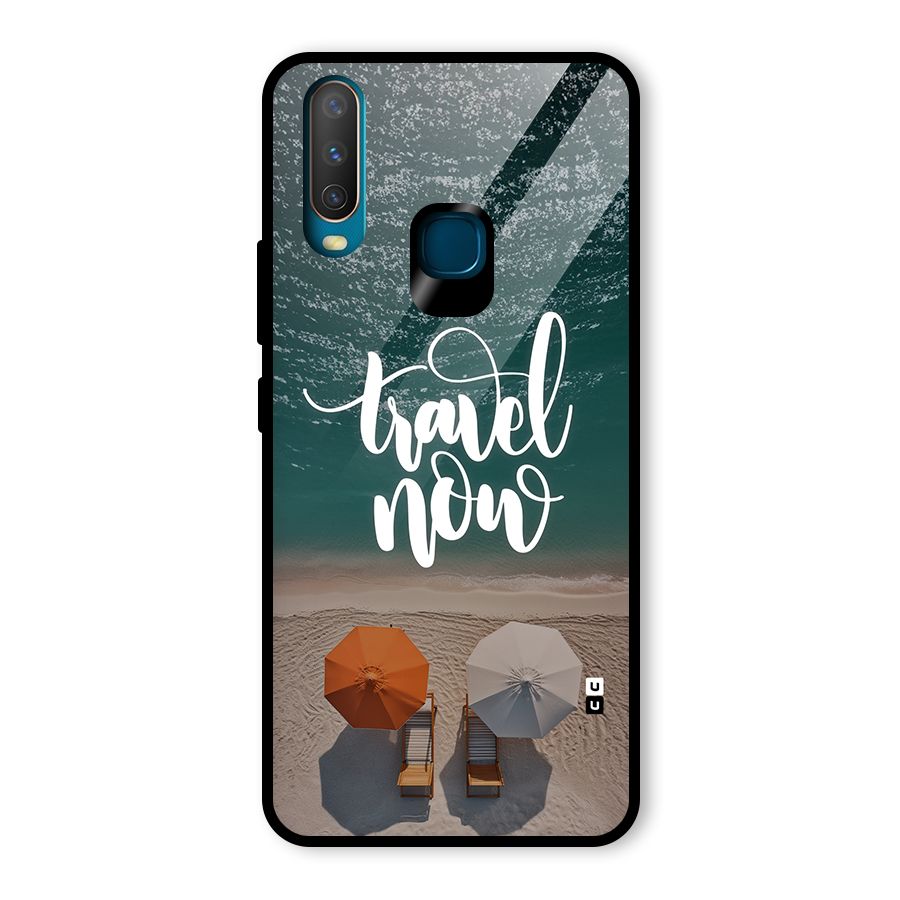 Travel Now Glass Back Case for Vivo Y17