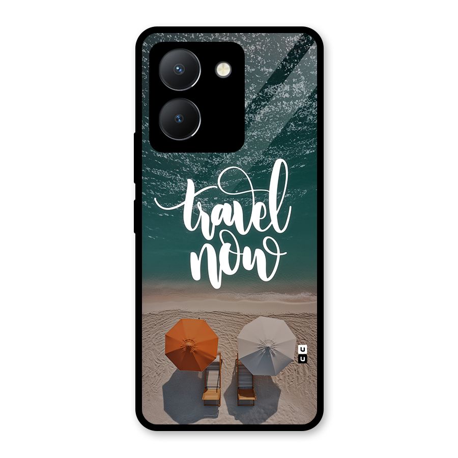 Travel Now Glass Back Case for Vivo Y36