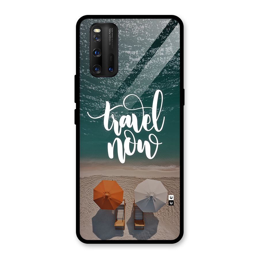 Travel Now Glass Back Case for Vivo iQOO 3