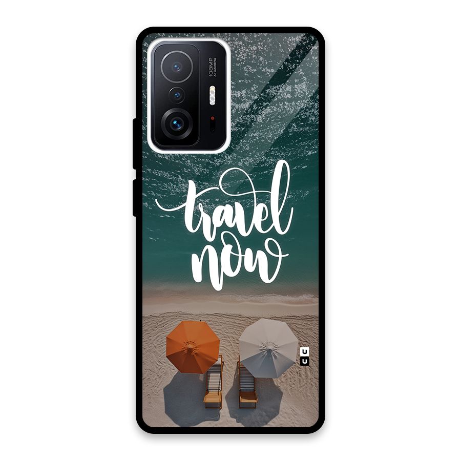 Travel Now Glass Back Case for Xiaomi 11T Pro