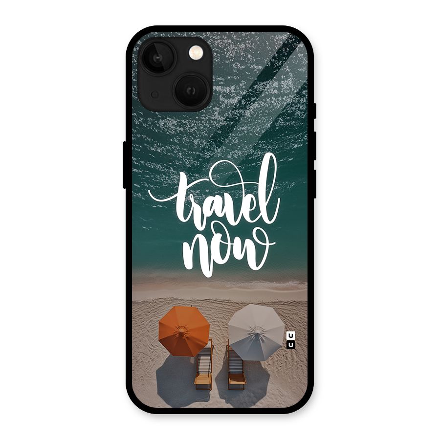 Travel Now Glass Back Case for iPhone 13