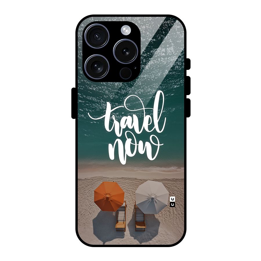 Travel Now Glass Back Case for iPhone 15 Pro