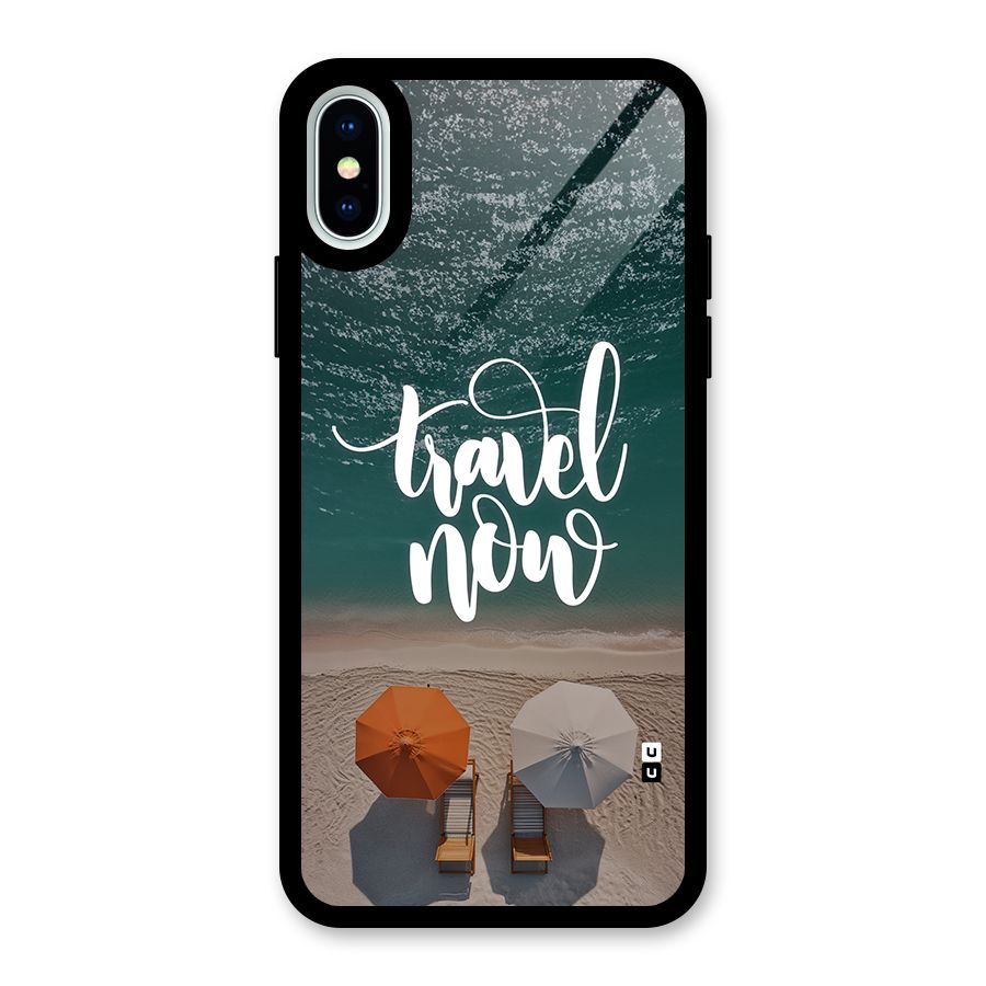 Travel Now Glass Back Case for iPhone XS