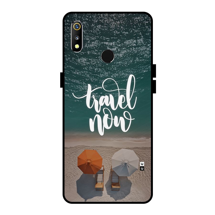 Travel Now Metal Back Case for Realme 3i