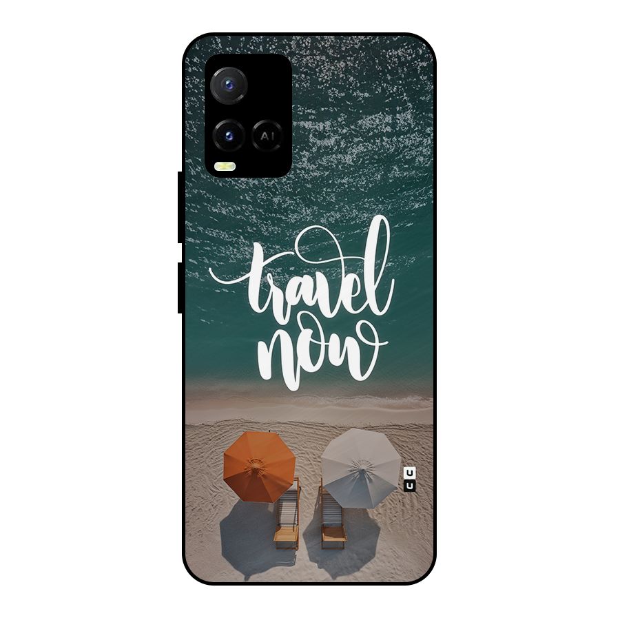 Travel Now Metal Back Case for Vivo Y21G