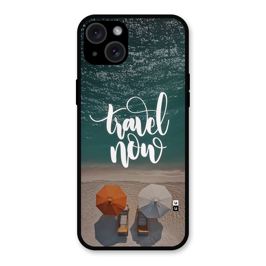 Travel Now Metal Back Case for iPhone 15 Plus
