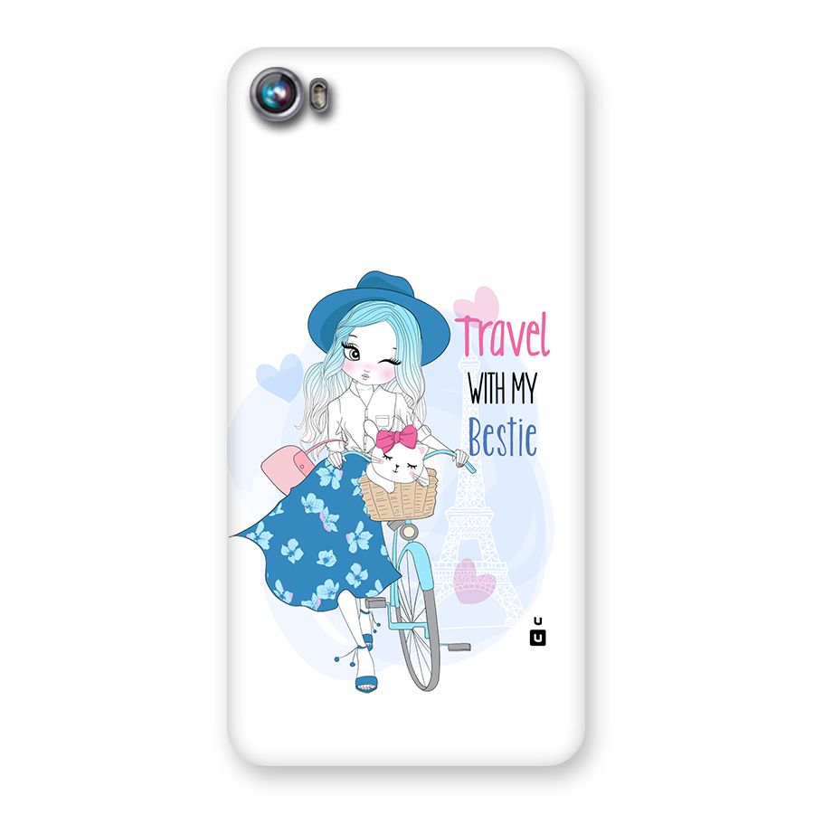 Travel With My Bestie Back Case for Canvas Fire 4 (A107)