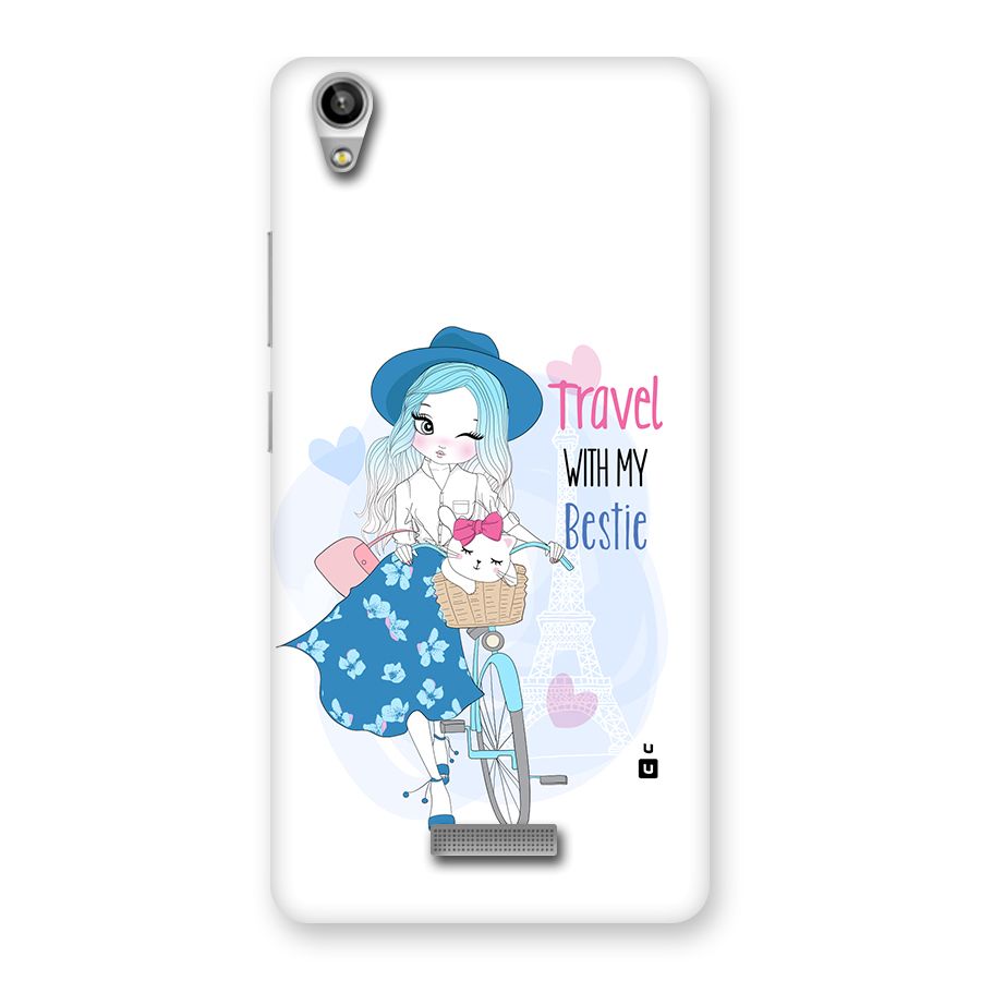Travel With My Bestie Back Case for Lava Pixel V1