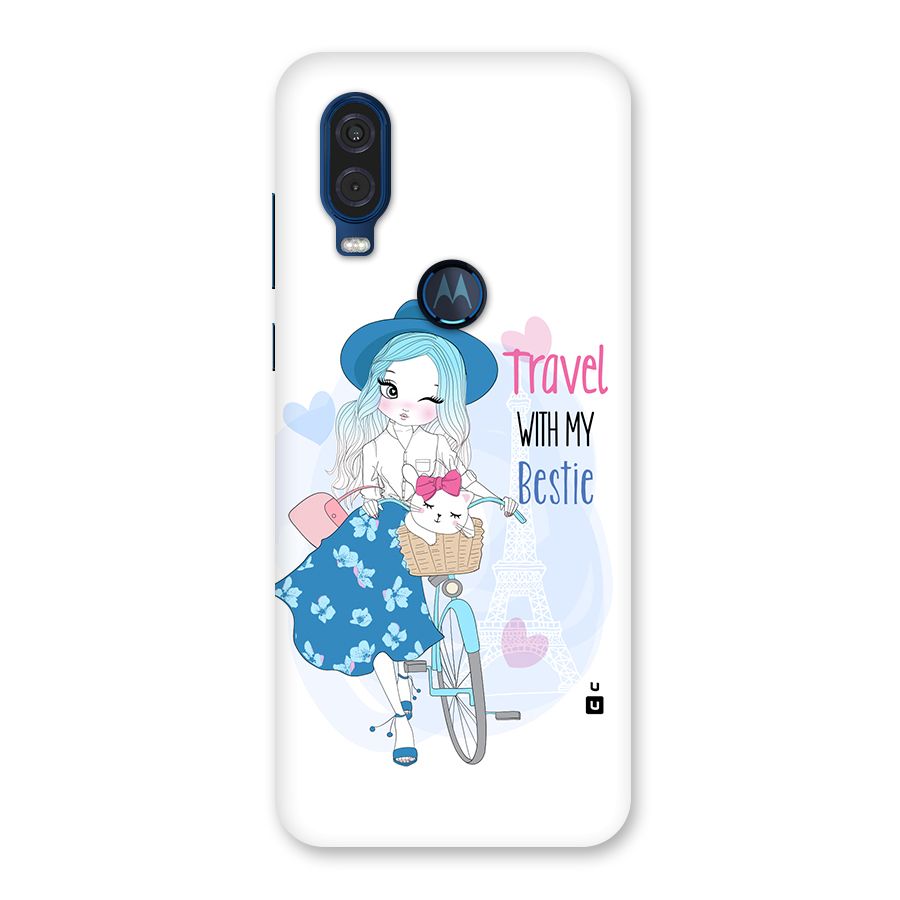 Travel With My Bestie Back Case for Motorola One Vision