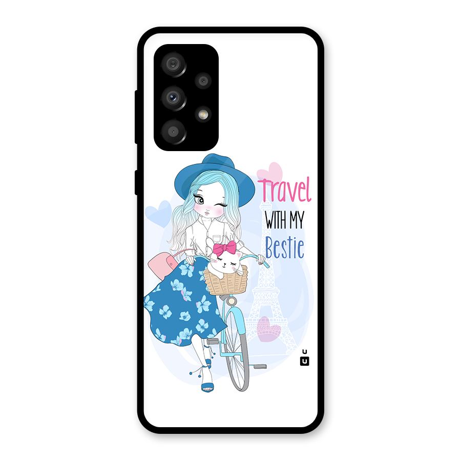 Travel With My Bestie Glass Back Case for Galaxy A32