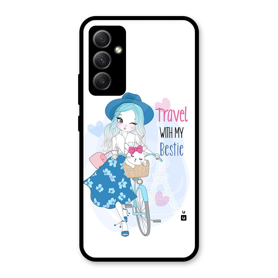 Travel With My Bestie Glass Back Case for Galaxy A34