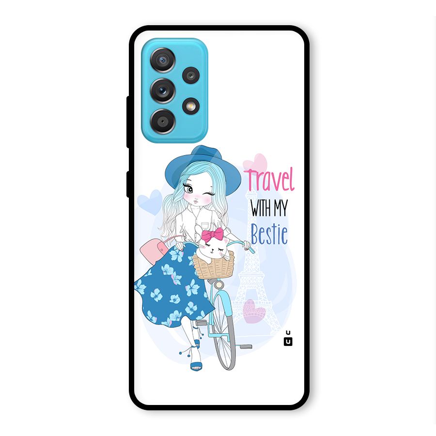 Travel With My Bestie Glass Back Case for Galaxy A52s 5G