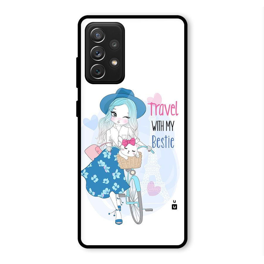 Travel With My Bestie Glass Back Case for Galaxy A72