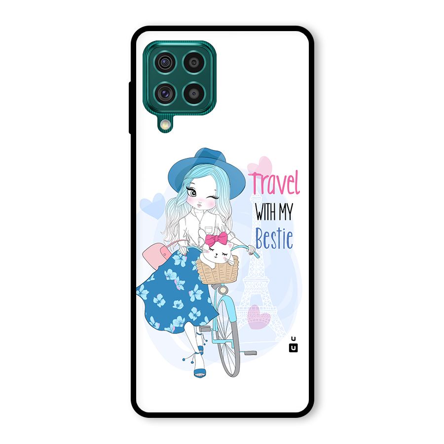 Travel With My Bestie Glass Back Case for Galaxy F62