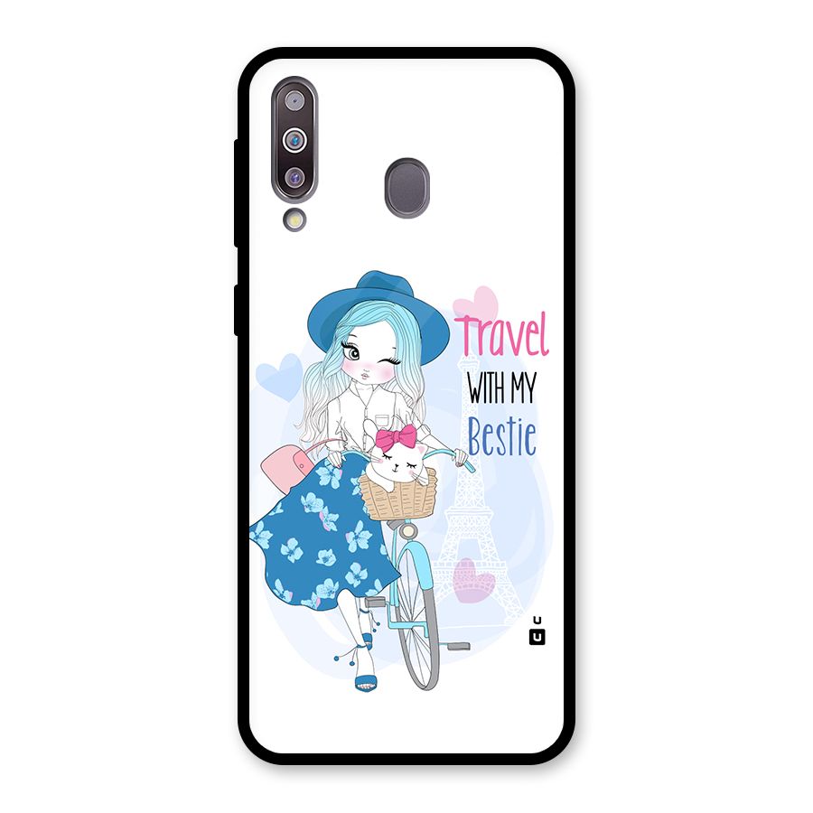 Travel With My Bestie Glass Back Case for Galaxy M30