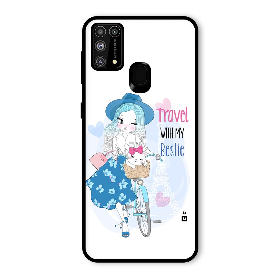 Travel With My Bestie Glass Back Case for Galaxy M31