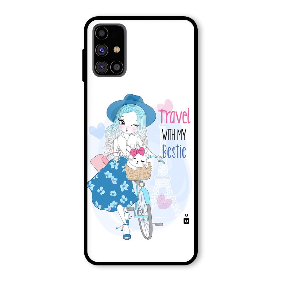 Travel With My Bestie Glass Back Case for Galaxy M31s
