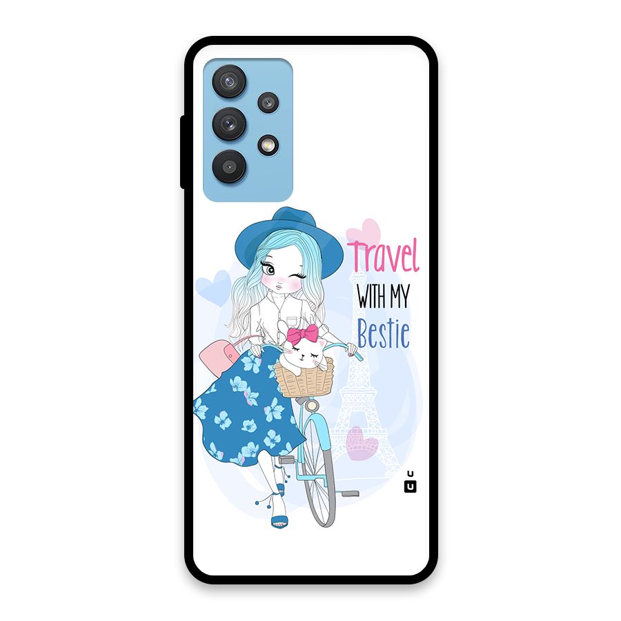 Travel With My Bestie Glass Back Case for Galaxy M32 5G