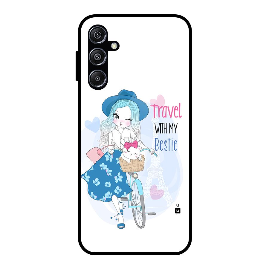 Travel With My Bestie Glass Back Case for Galaxy M34 5G