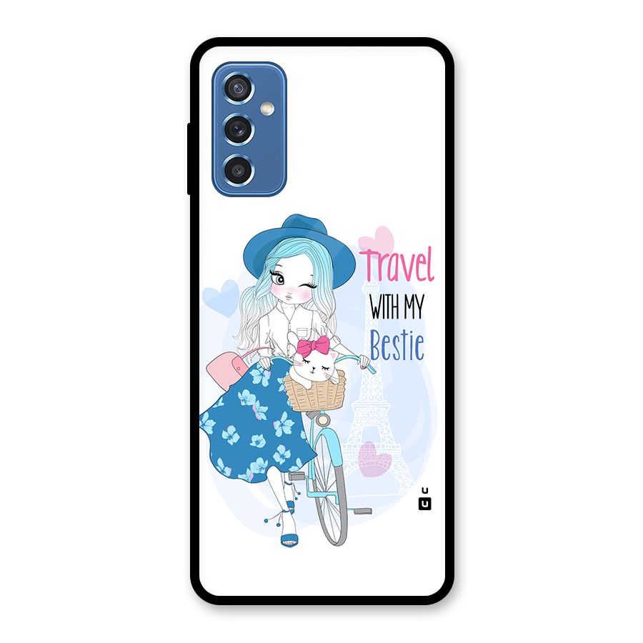 Travel With My Bestie Glass Back Case for Galaxy M52 5G