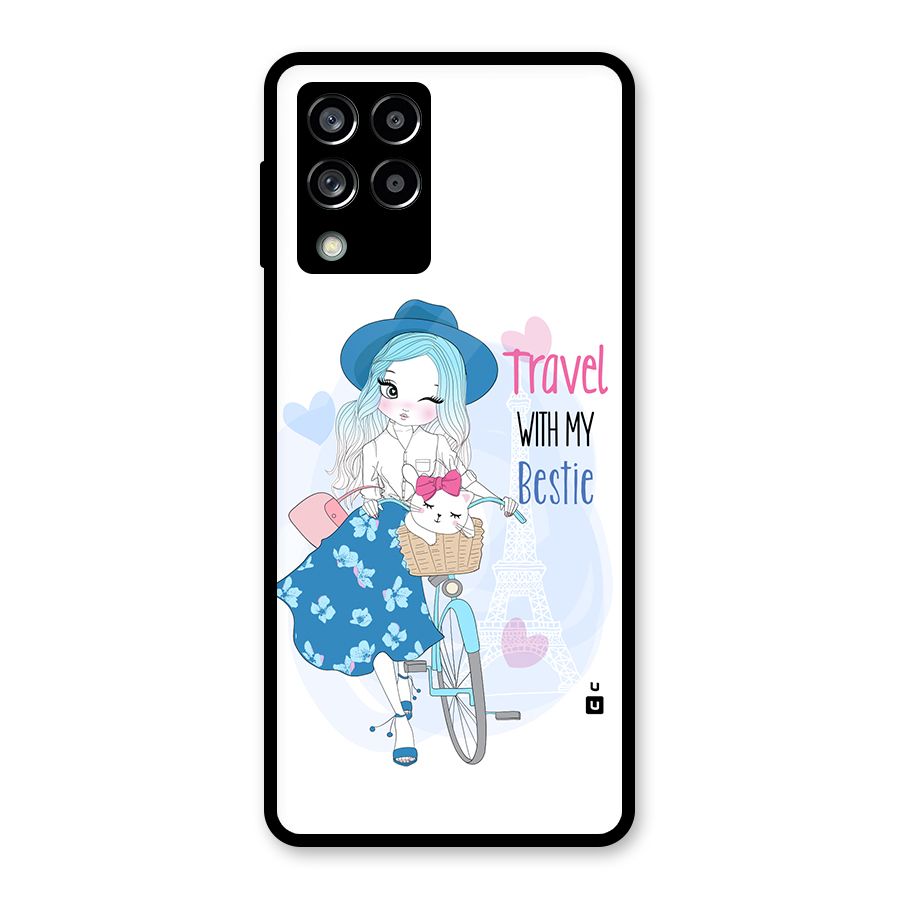 Travel With My Bestie Glass Back Case for Galaxy M53 5G