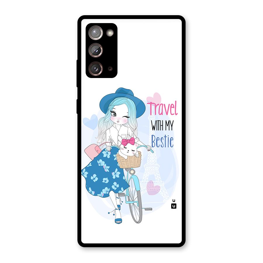 Travel With My Bestie Glass Back Case for Galaxy Note 20