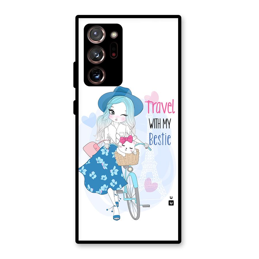Travel With My Bestie Glass Back Case for Galaxy Note 20 Ultra