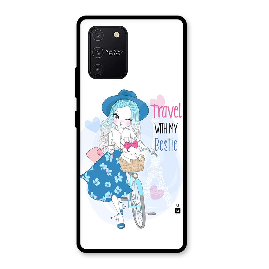 Travel With My Bestie Glass Back Case for Galaxy S10 Lite