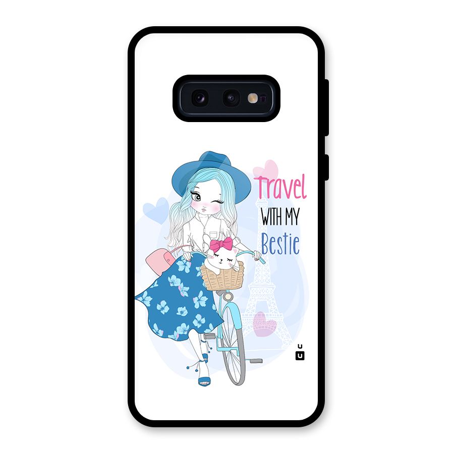 Travel With My Bestie Glass Back Case for Galaxy S10e