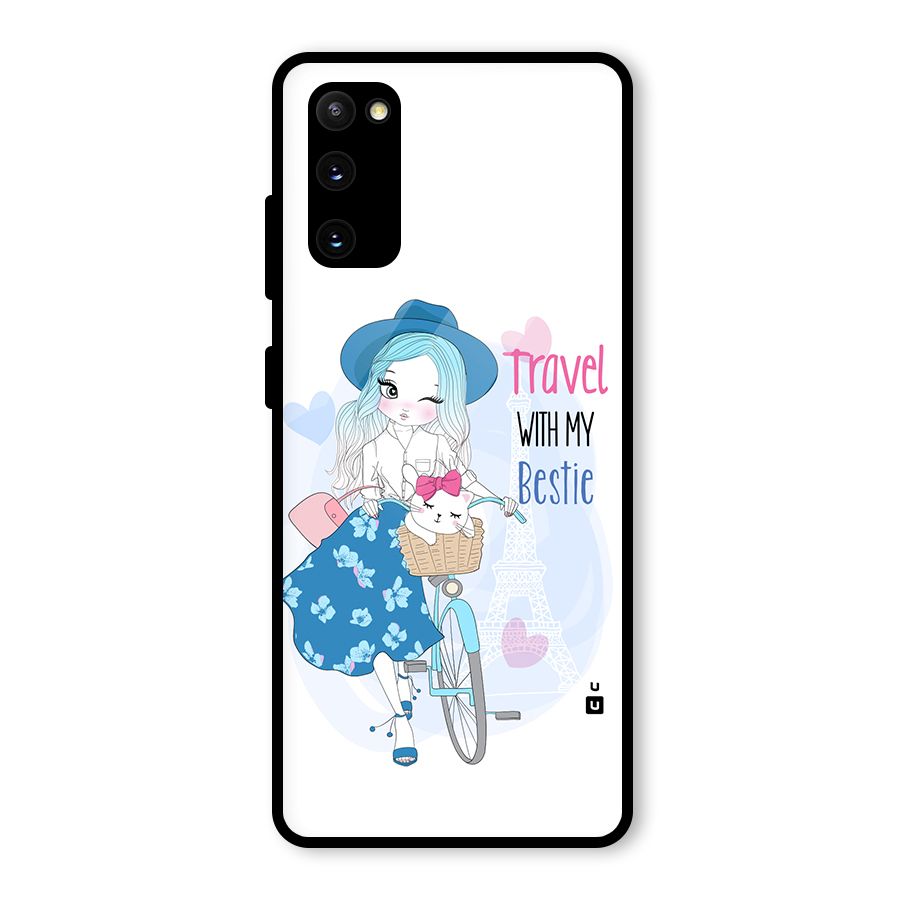 Travel With My Bestie Glass Back Case for Galaxy S20 FE