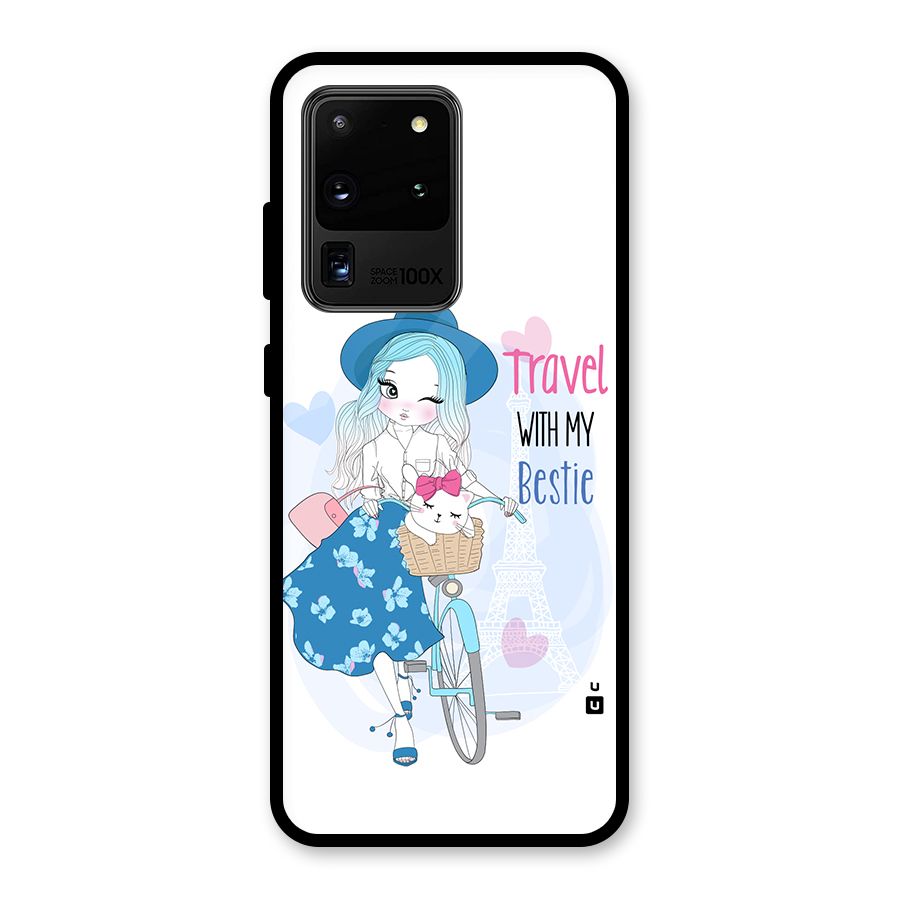 Travel With My Bestie Glass Back Case for Galaxy S20 Ultra