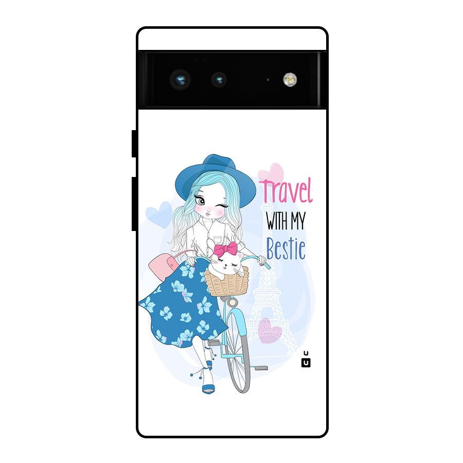 Travel With My Bestie Glass Back Case for Google Pixel 6