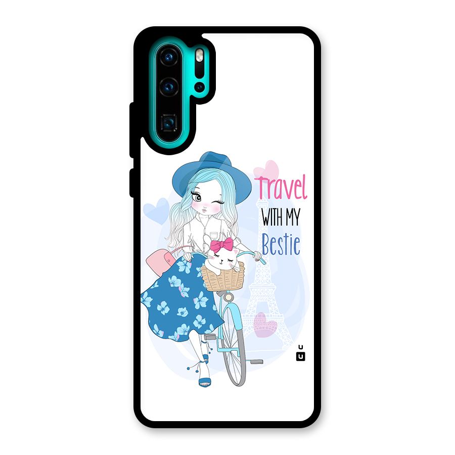 Travel With My Bestie Glass Back Case for Huawei P30 Pro