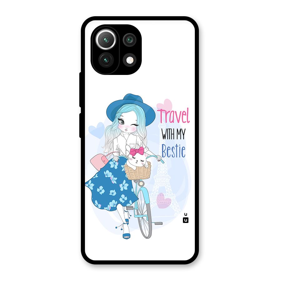 Travel With My Bestie Glass Back Case for Mi 11 Lite