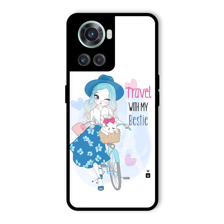 Travel With My Bestie Glass Back Case for OnePlus 10R