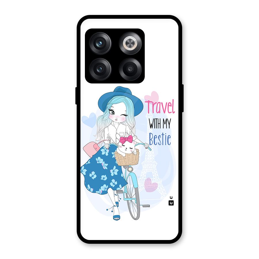 Travel With My Bestie Glass Back Case for OnePlus 10T