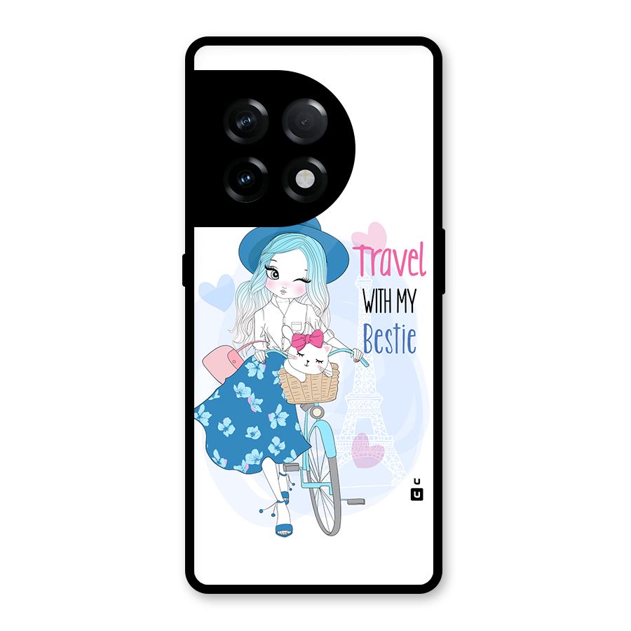 Travel With My Bestie Glass Back Case for OnePlus 11R