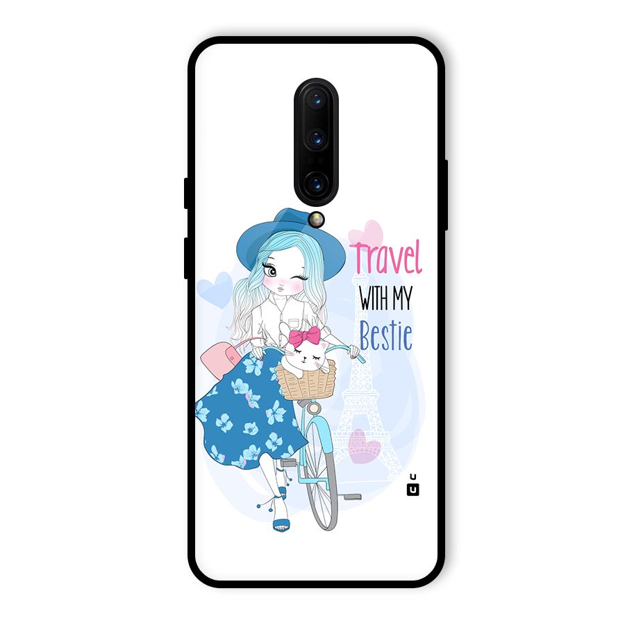 Travel With My Bestie Glass Back Case for OnePlus 7 Pro