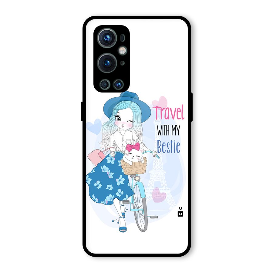 Travel With My Bestie Glass Back Case for OnePlus 9 Pro