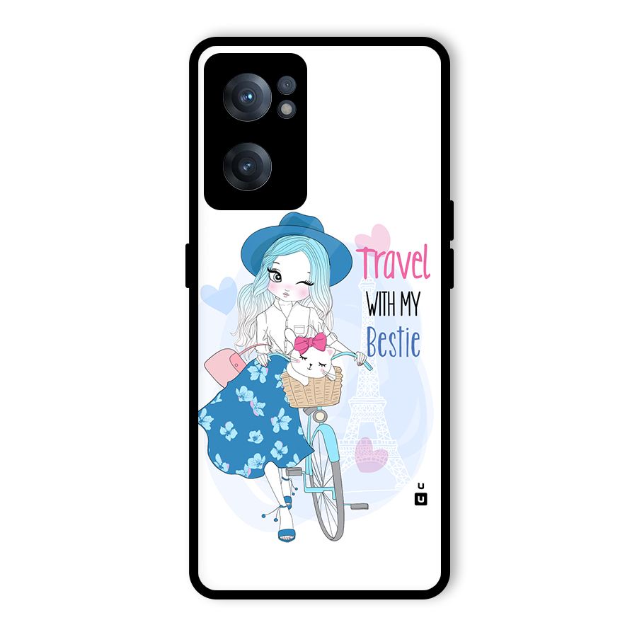 Travel With My Bestie Glass Back Case for OnePlus Nord CE 2 5G