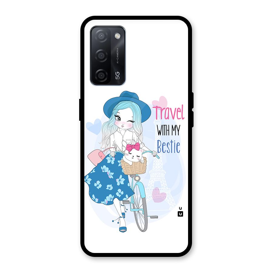 Travel With My Bestie Glass Back Case for Oppo A53s 5G