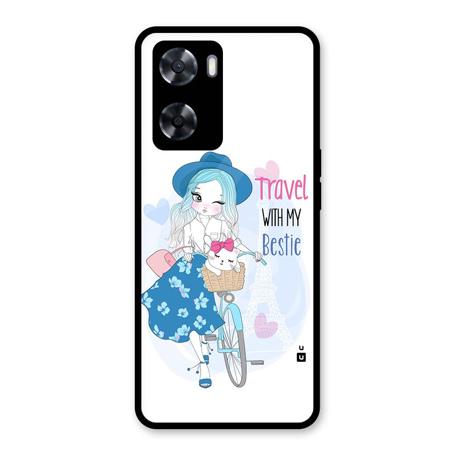 Travel With My Bestie Glass Back Case for Oppo A57 2022