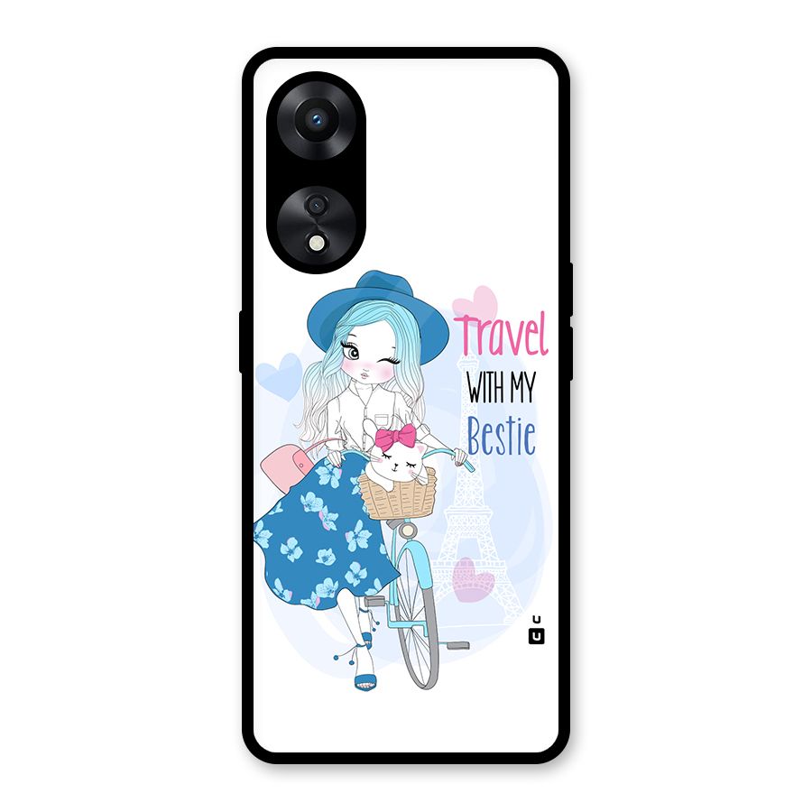 Travel With My Bestie Glass Back Case for Oppo A78