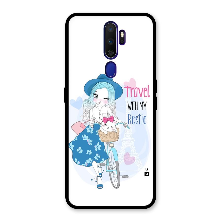 Travel With My Bestie Glass Back Case for Oppo A9 (2020)